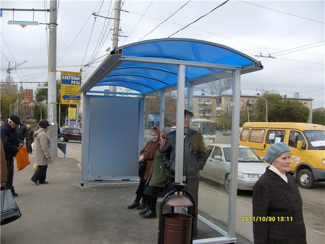 Фотография рекламного носителя, тип: Остановка 1.8x1.2, адрес: 3-я Дачная ул., н-в Ленинской админ., поз.3, Саратов, Саратовская область, Россия. Сторона А №585789