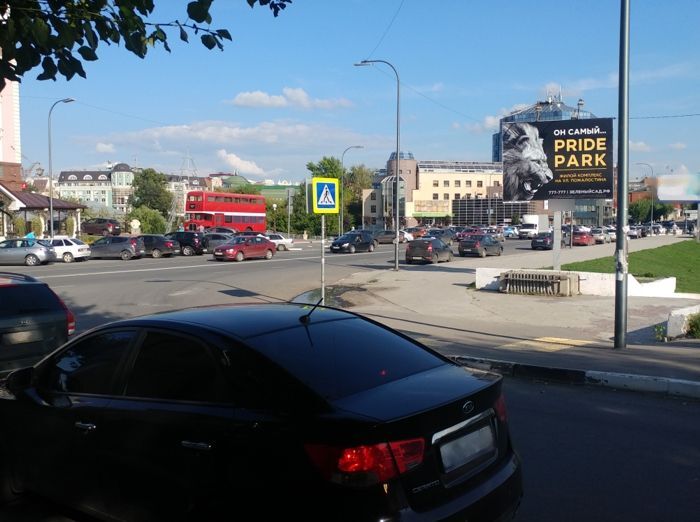 Фотография рекламного носителя, тип: Ситиборд 2.7x3.7, адрес: Горького ул., н-в д.63/2 по ул. Кудрявцева, Рязань, Рязанская область, Россия. Сторона A1-A3 №1053460