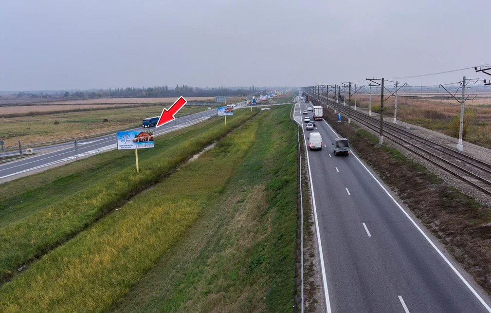 Фотография рекламного носителя, тип: Билборд 3x6, адрес: Краснодар-Новороссийск а/д, 19 397м, Краснодар, Краснодарский край, Россия. Сторона Б №477983