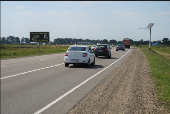 Фотография рекламного носителя, тип: Билборд 3x6, адрес: Краснодар - Славянск-на-Кубани - Крым а/д., 21 795м, Краснодар, Краснодарский край, Россия. Сторона Б №1081576