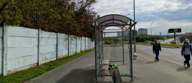 Фотография рекламного носителя, тип: Остановка 1.8x1.2, адрес: Московское ш., 19 000м., д.8А Х Совхозная ул. из города, Самара, Самарская область, Россия. Сторона В2 №1080193