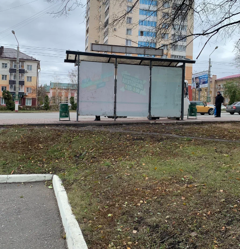 Фотография рекламного носителя, тип: Остановка 1.8x1.2, адрес: Коммунистическая ул., д.23, Саранск, Республика Мордовия, Россия. Сторона Д №1078363