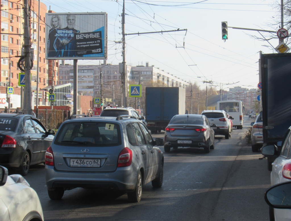 Фотография рекламного носителя, тип: Ситиборд 2.7x3.7, адрес: Новоселов ул., д.21, Рязань, Рязанская область, Россия. Сторона А1-А5 №794165