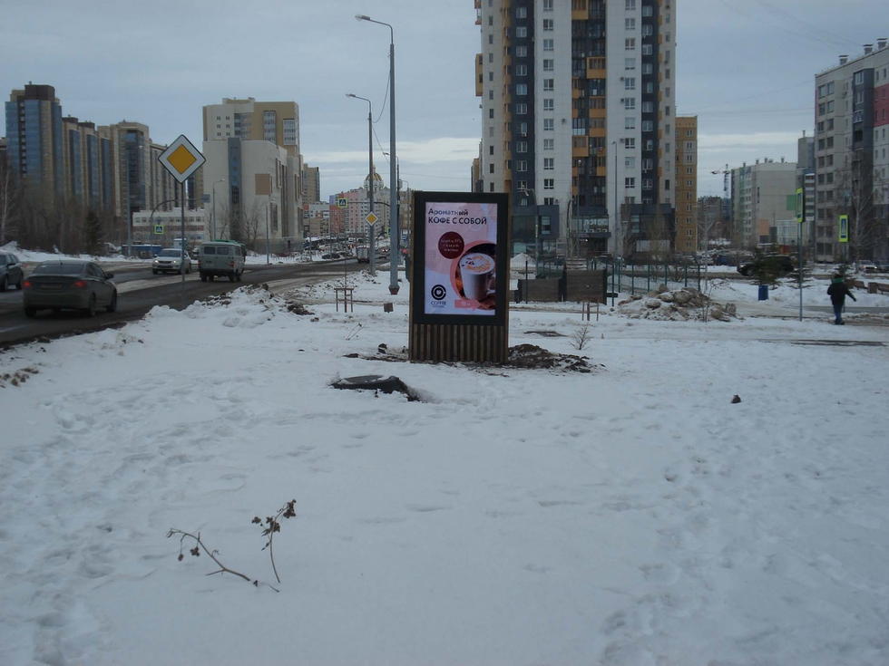 Фотография рекламного носителя, тип: Ситиформат 1.8x1.2, адрес: Академика Королева ул., д.47, Челябинск, Челябинская область, Россия. Сторона А №1013607