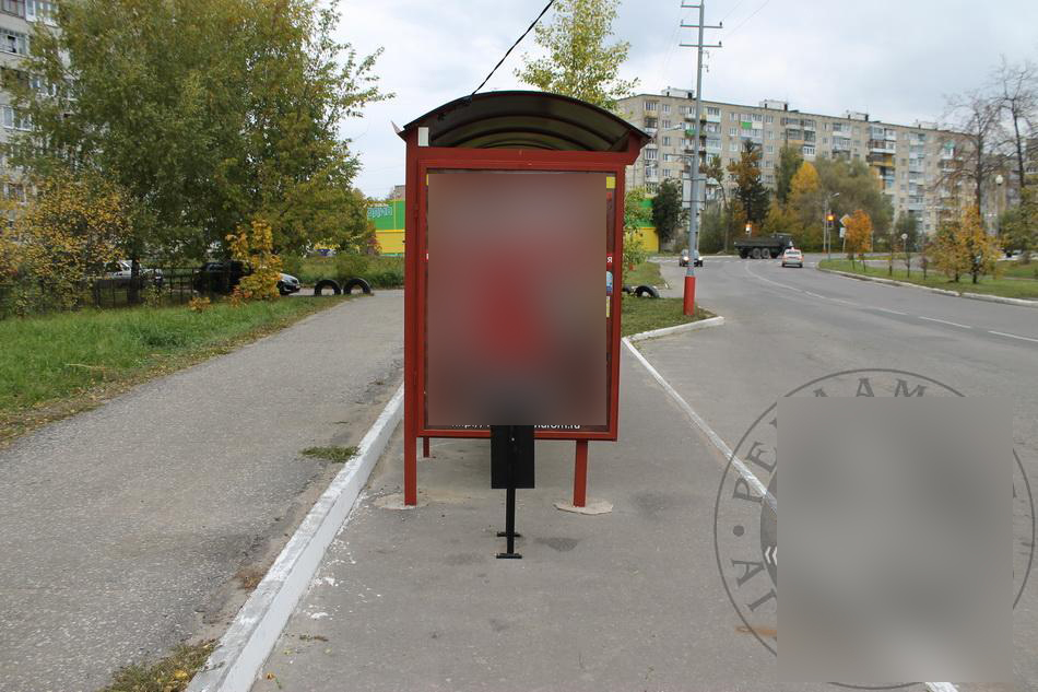 Фотография рекламного носителя, тип: Остановка 1.8x1.2, адрес: Куйбышева ул., ЛД "Кристалл", Муром, Владимирская область, Россия. Сторона B №614850