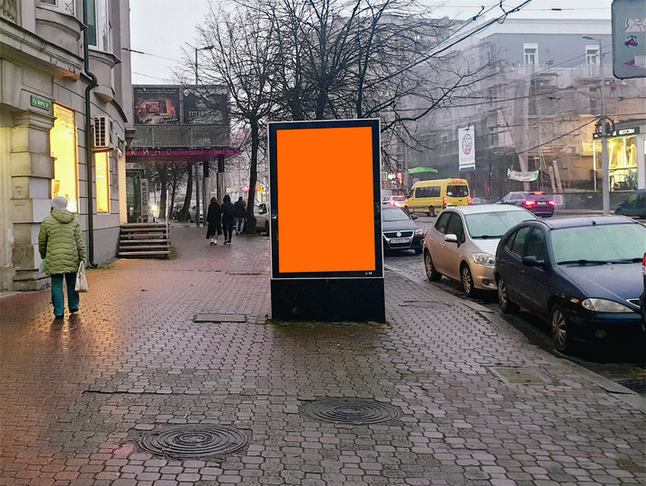 Фотография рекламного носителя, тип: Ситиформат 1.8x1.2, адрес: Мира пр-т., кинотеатр “Заря”, поз.1, Калининград, Калининградская область, Россия. Сторона Б №974178