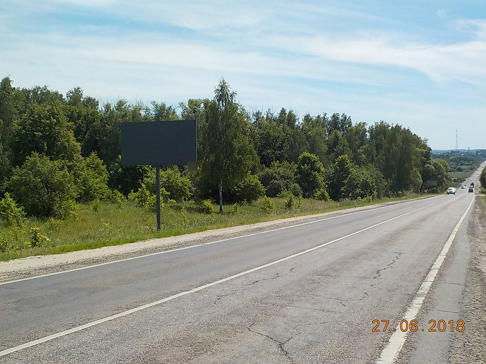 Фотография рекламного носителя, тип: Билборд 3x6, адрес: Кашира-Серебряные Пруды-Узловая а/д., 57 200м, слева, Московская область, Россия. Сторона В №697706