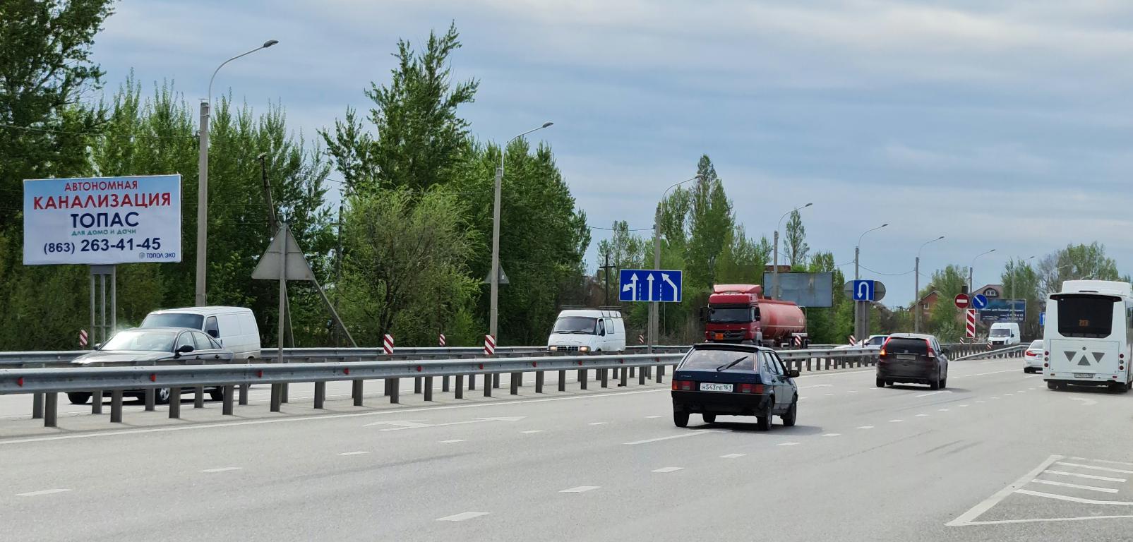 Фотография рекламного носителя, тип: Билборд 3x6, адрес: Южный подъезд а/д, 9 300м, Ростов-на-Дону, Ростовская область, Россия. Сторона Б №1006719