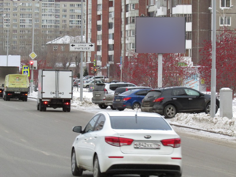 Фотография рекламного носителя, тип: Ситиборд 2.7x3.7, адрес: Уральская ул., д.59, поз. 2, Екатеринбург, Свердловская область, Россия. Сторона A1-A3 №809504