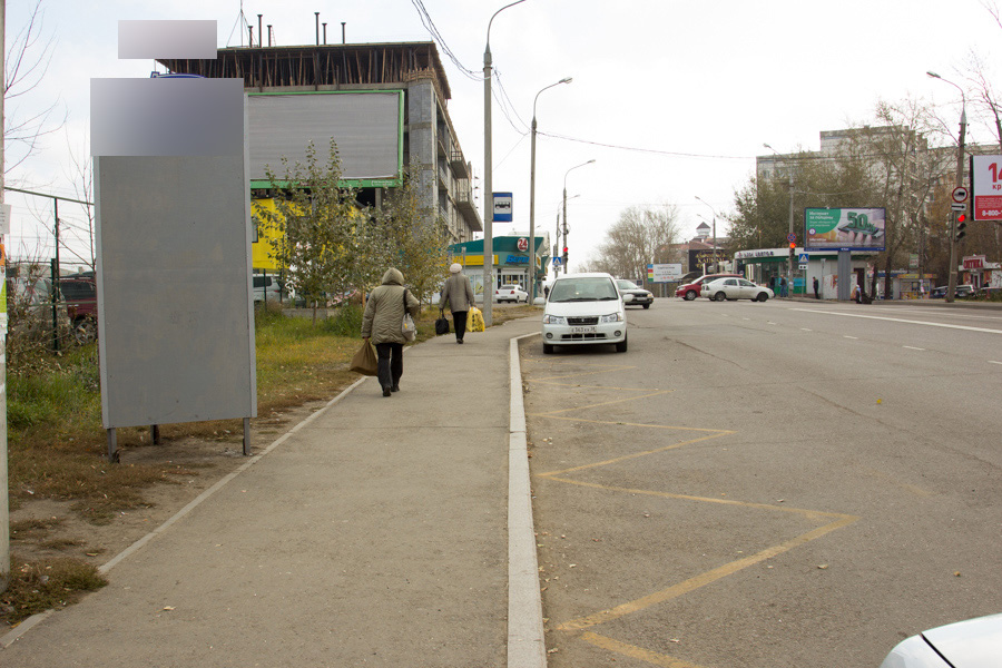 Фотография рекламного носителя, тип: Нестандартный ситиформат, адрес: Байкальская ул., ООТ Гормолкомбинат, поз.1, Иркутск, Иркутская область, Россия. Сторона Б №509410