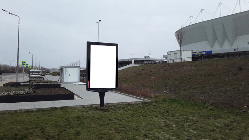 Фотография рекламного носителя, тип: Ситиформат 1.8x1.2, адрес: Левобережная ул., Стадион, поз.1, Ростов-на-Дону, Ростовская область, Россия. Сторона A №826902