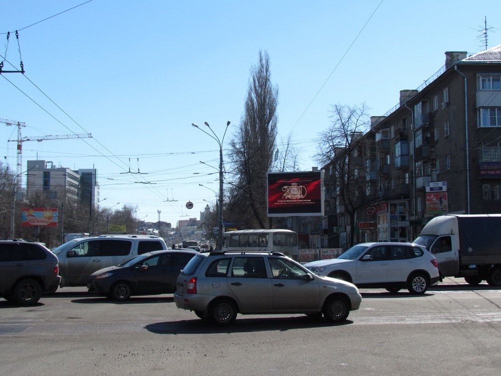 Фотография рекламного носителя, тип: Видеоэкран, адрес: Московский пр-т. Х Труда пр-т., Воронеж, Воронежская область, Россия. Сторона A1-А10 №772071