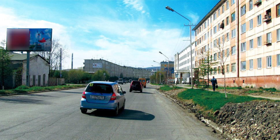 Фотография рекламного носителя, тип: Билборд 3x6, адрес: Берзина ул., д.9, Магадан, Магаданская область, Россия. Сторона Б №1051648