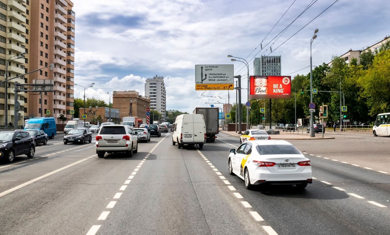 Фотография рекламного носителя, тип: Билборд 3x6, адрес: Щелковское ш., д.79 Х Чусовская ул., Москва, Россия. Сторона Аh1-Аh4 №882747