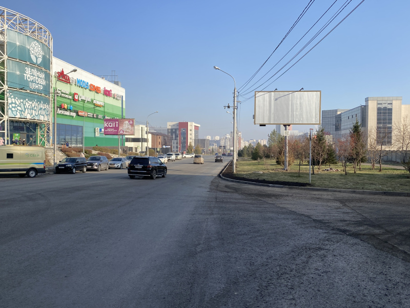 Фотография рекламного носителя, тип: Билборд 3x6, адрес: Мужества ул., д.21/1, Красноярск, Красноярский край, Россия. Сторона А1-А3 №758064