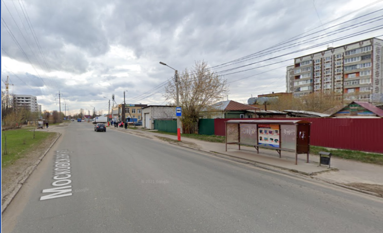 Фотография рекламного носителя, тип: Остановка 1.8x1.2, адрес: Московская ул., в р-не ТЦ "Сафари", Муром, Владимирская область, Россия. Сторона А №1097510