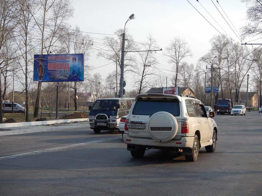 Фотография рекламного носителя, тип: Билборд 3x6, адрес: Матвеевское ш. Х Чернореченское ш., Хабаровск, Хабаровский край, Россия. Сторона B №482050