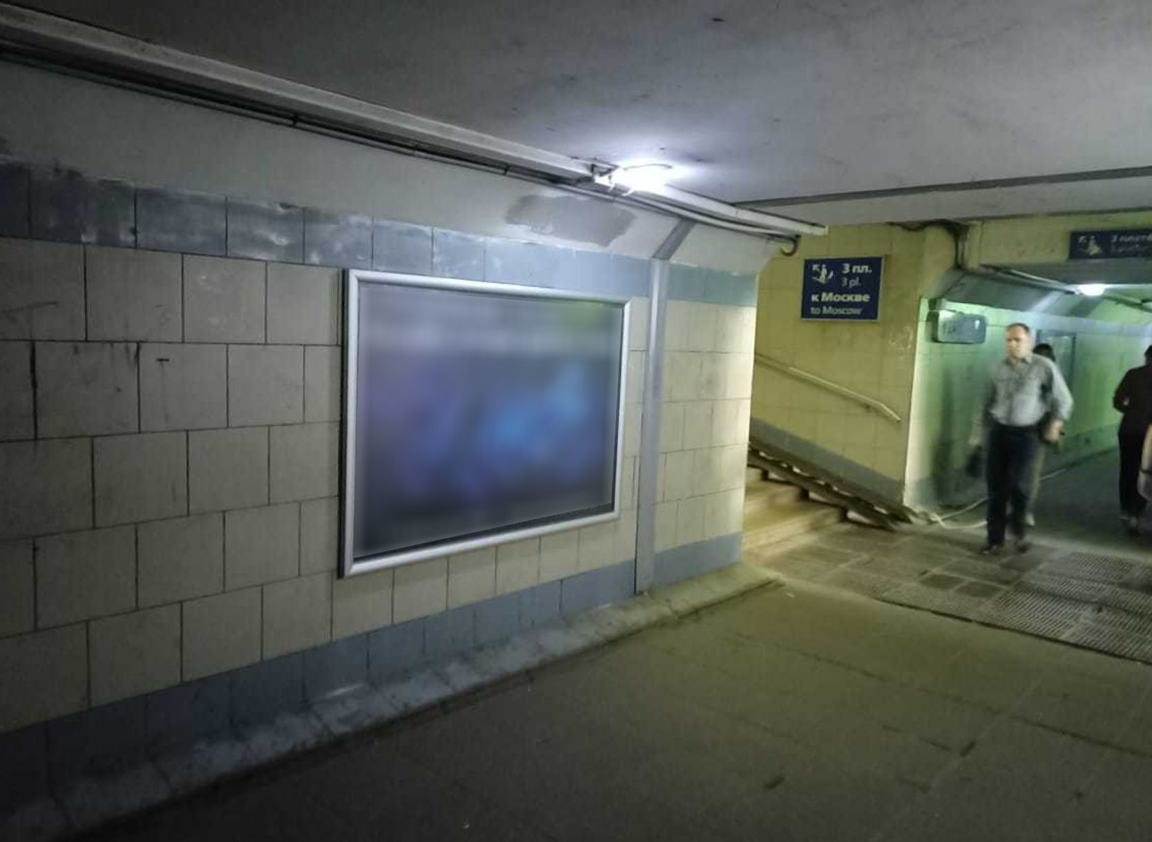 Фотография рекламного носителя, тип: Ситиформат 1.8x1.2, адрес: Пушкино ст., подземный переход, у выхода к началу платформы №3, слева, Московская область, Россия. Сторона A №993129