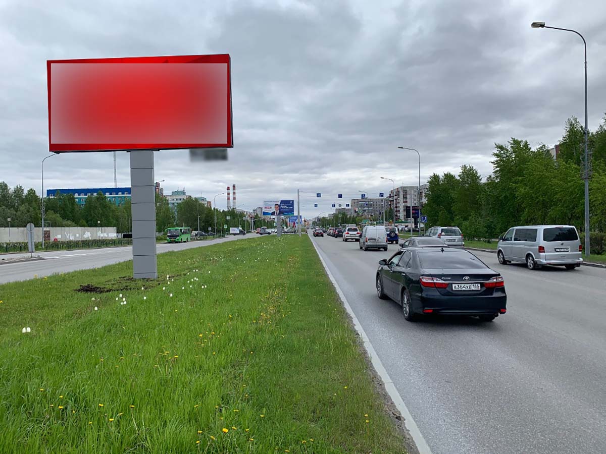 Фотография рекламного носителя, тип: Билборд 3x6, адрес: Мира пр-т., д.20, поз.1, Сургут, Ханты-Мансийский автономный округ – Югра, Россия. Сторона А №960004