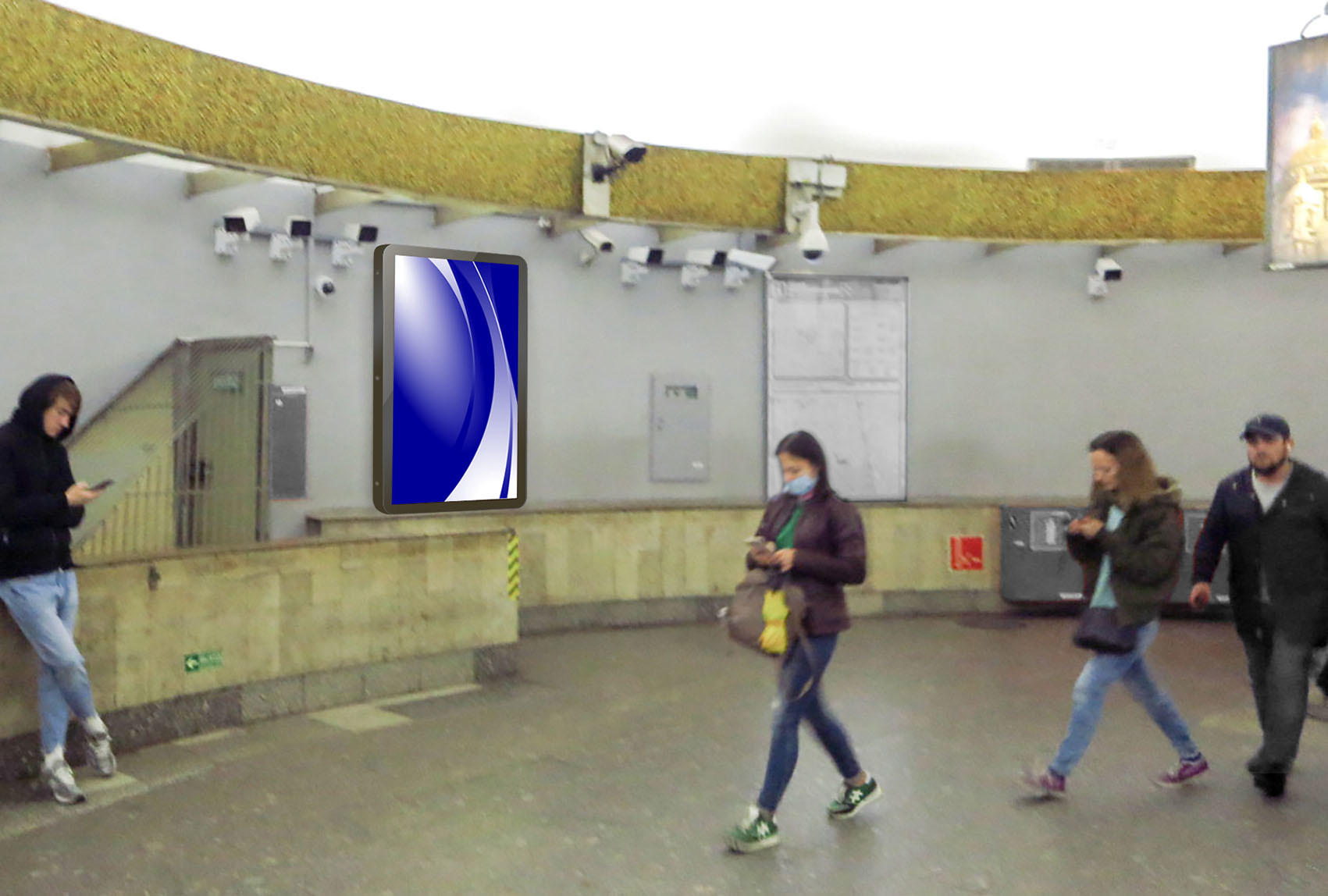 Фотография рекламного носителя, тип: Видеоэкран, адрес: Станция метро «Звездная», линия Московско-Петроградская, Санкт-Петербург, Россия. Сторона/вариант А1 №1061539