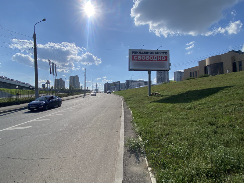 Фотография рекламного носителя, тип: Билборд 3x6, адрес: Партизана Железняка ул., съезд на Октябрьский мост, Красноярск, Красноярский край, Россия. Сторона Б №1024258