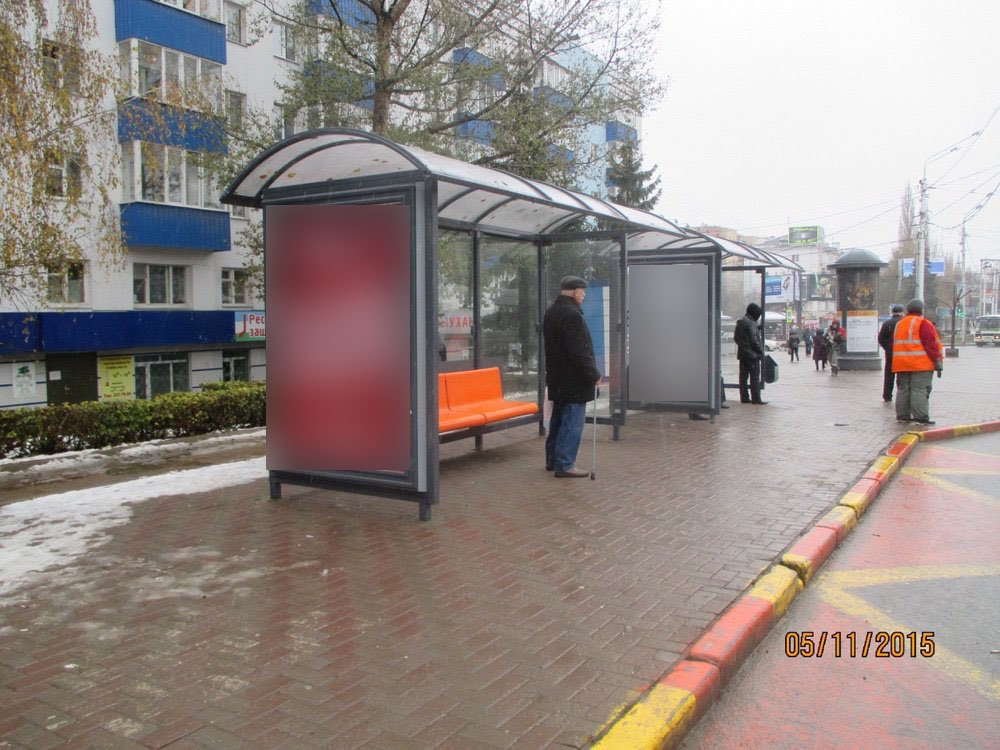 Фотография рекламного носителя, тип: Остановка 1.8x1.2, адрес: Октября пр-т., д.56, поз.2, Уфа, Республика Башкортостан, Россия. Сторона Б №744552