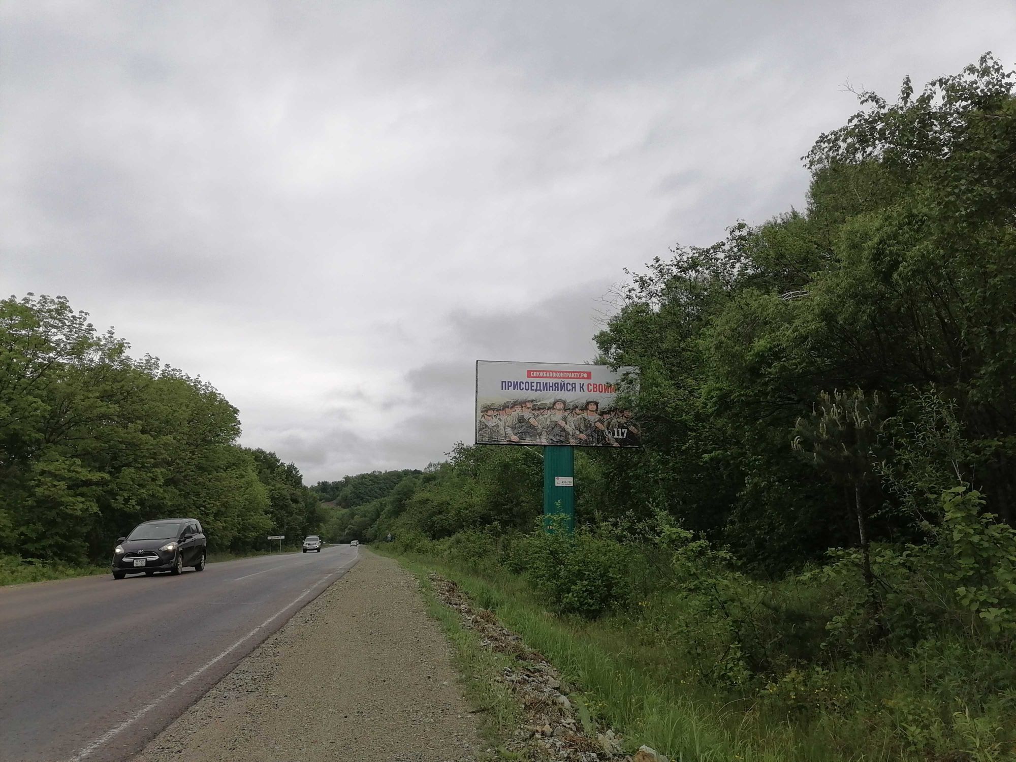 Фотография рекламного носителя, тип: Билборд 3x6, адрес: Орловка с., 53 200 м (№10), Владивосток, Приморский край, Россия. Сторона А №1323553