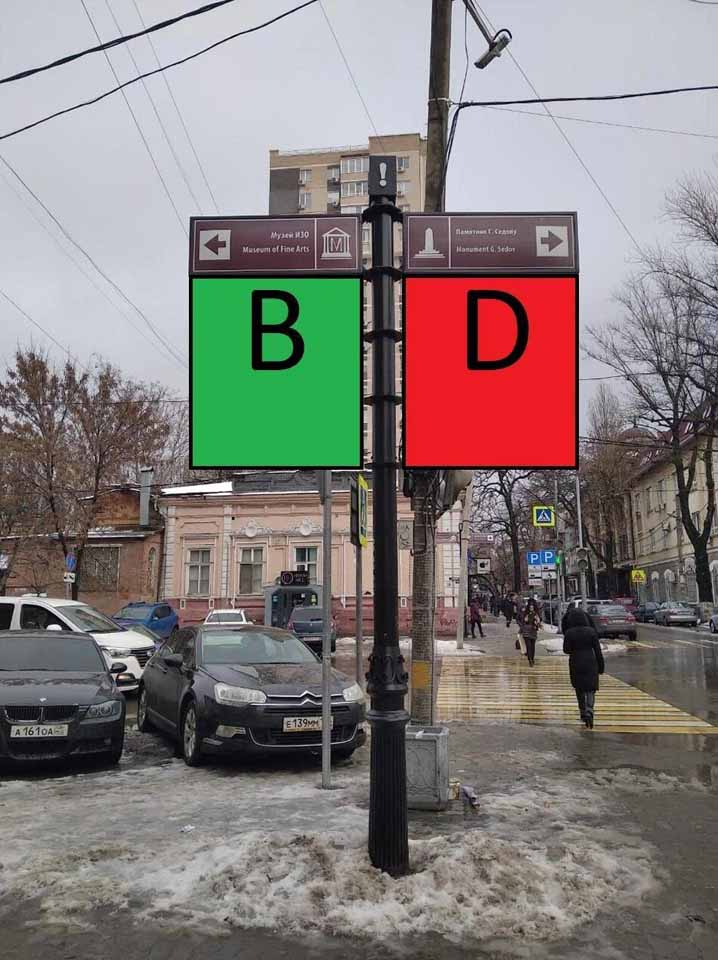 Фотография рекламного носителя, тип: Дорожный указатель, адрес: Соколова пр-т., д.19, Ростов-на-Дону, Ростовская область, Россия. Сторона Б1 №1087205