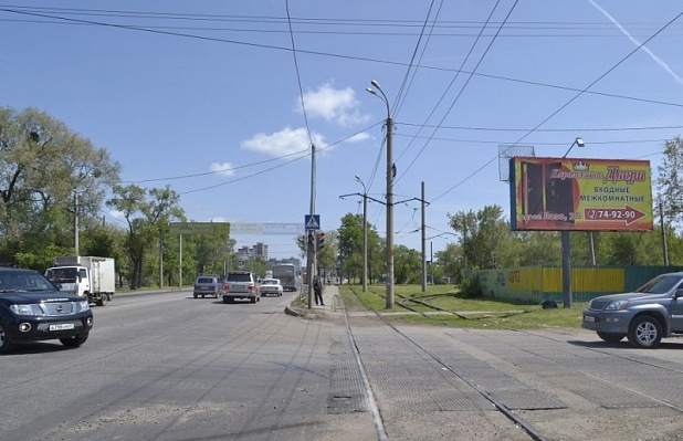 Фотография рекламного носителя, тип: Билборд 3x6, адрес: Большая ул. Х Лазо ул., д.10А, т.1, Хабаровск, Хабаровский край, Россия. Сторона А №797188