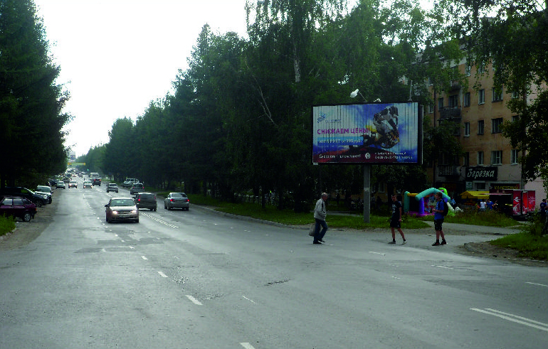Фотография рекламного носителя, тип: Билборд 3x6, адрес: Ленина ул., д.8, Асбест, Свердловская область, Россия. Сторона A1-А3 №1084892