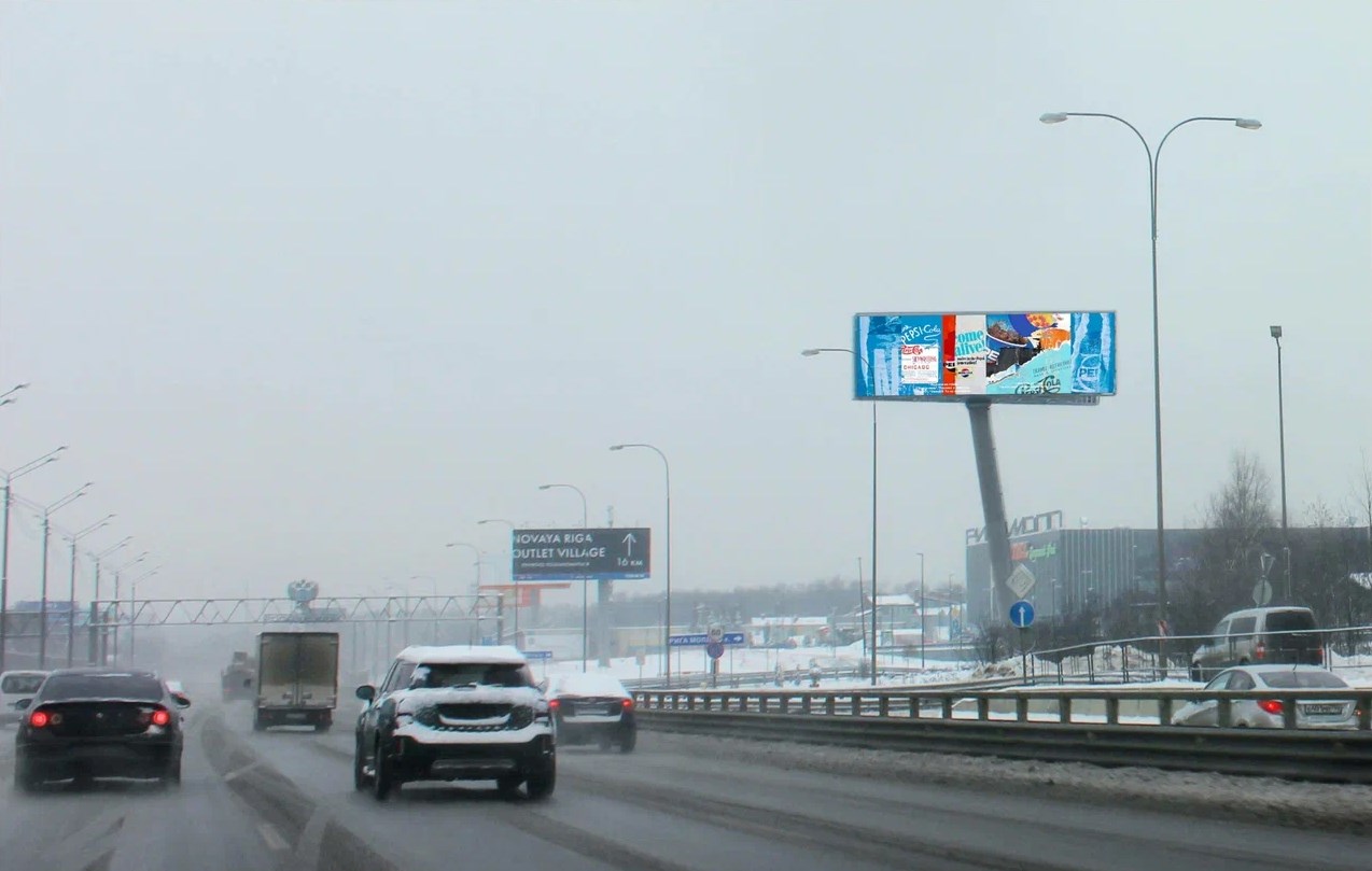 Фотография рекламного носителя, тип: Суперсайт 5x15, адрес: Новорижское ш., 23 420м, Московская область, Россия. Сторона A1-А10 №993631