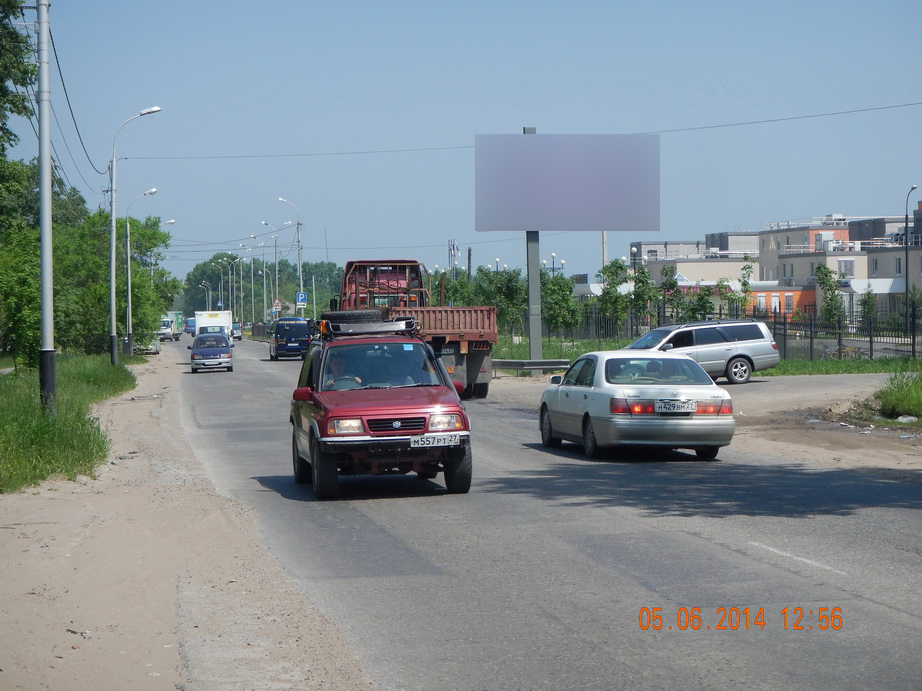 Фотография рекламного носителя, тип: Билборд 3x6, адрес: Краснодарская ул., д.2в, Хабаровск, Хабаровский край, Россия. Сторона А №482517