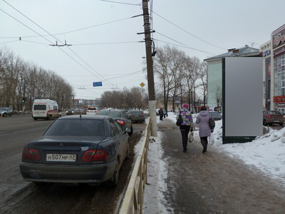 Фотография рекламного носителя, тип: Пиллар 3x1.4, адрес: Октябрьский пр-т., д.79б, Киров, Кировская область, Россия. Сторона А №632459