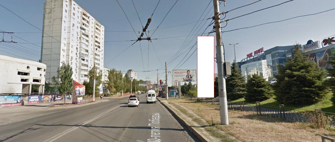 Фотография рекламного носителя, тип: Панель-кронштейн, адрес: 30-летия Победы б-р., ост. Парк Хаус, поз.2, Волгоград, Волгоградская область, Россия. Сторона А №1097250