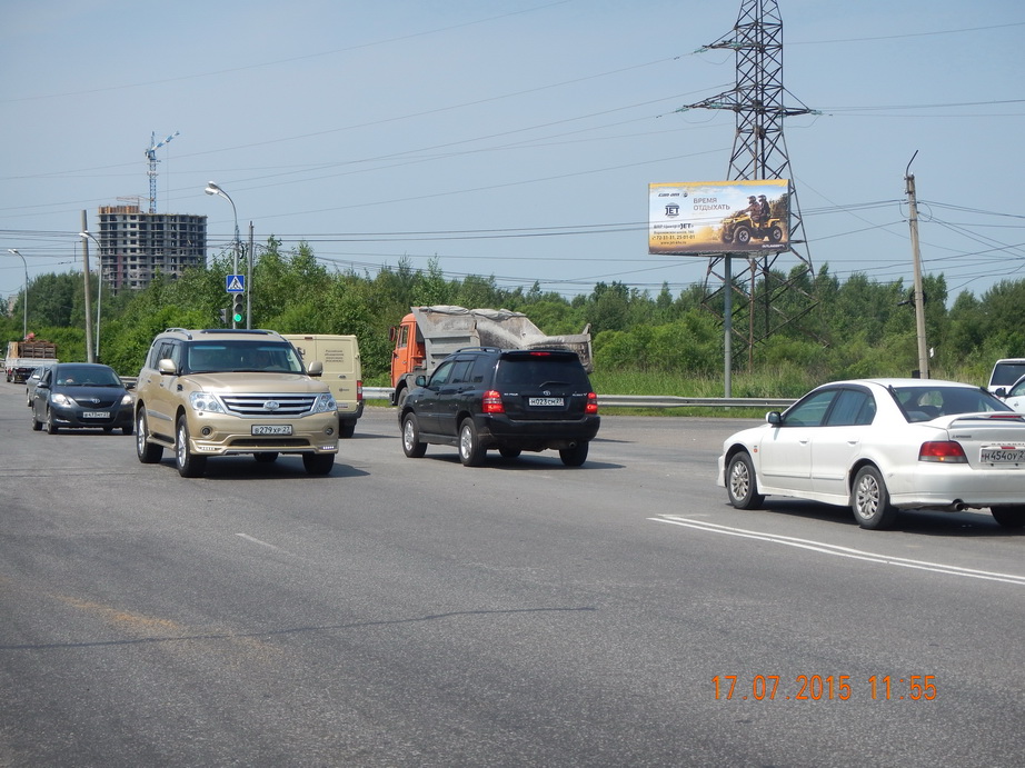 Фотография рекламного носителя, тип: Билборд 3x6, адрес: Воронежское ш. Х Трехгорная ул., Хабаровск, Хабаровский край, Россия. Сторона С №527646