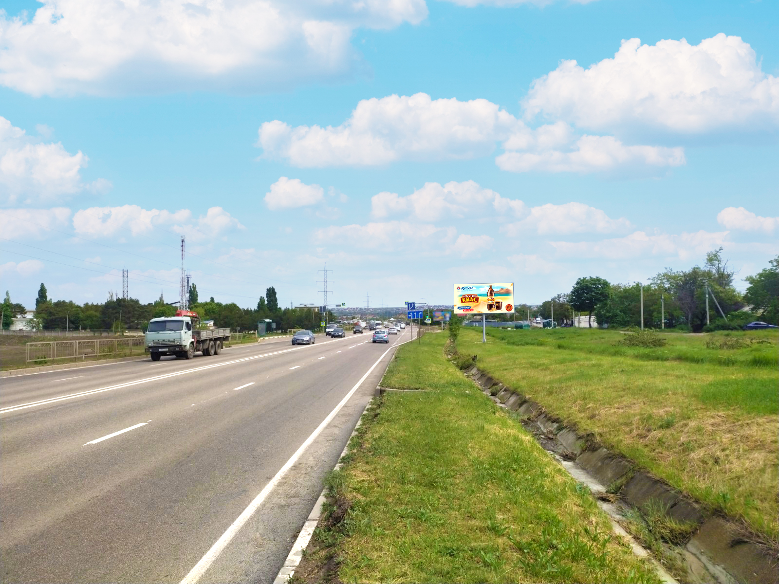 Фотография рекламного носителя, тип: Билборд 3x6, адрес: Объездная дорога, Аэропорт-Севастополь, Туристов ул., Симферополь, Республика Крым, Россия. Сторона A №978823