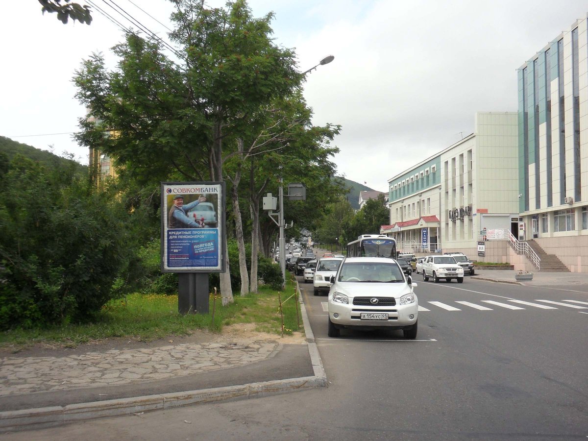 Фотография рекламного носителя, тип: Ситиформат 1.8x1.2, адрес: Ленинская ул., Аллея флота, поз.4, Петропавловск-Камчатский, Камчатский край, Россия. Сторона Б №777510