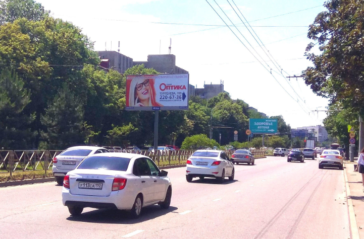 Фотография рекламного носителя, тип: Билборд 3x6, адрес: Тургенева ул., д.211, Краснодар, Краснодарский край, Россия. Сторона А1 №591344