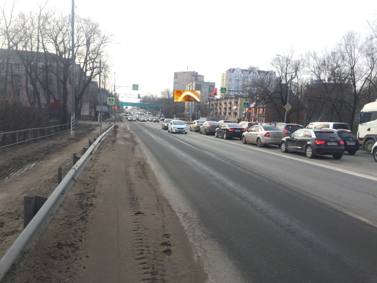 Фотография рекламного носителя, тип: Суперсайт 4x12, адрес: Ленинградское ш. Х Набережная ул., Солнечногорск, Московская область, Россия. Сторона A №870502