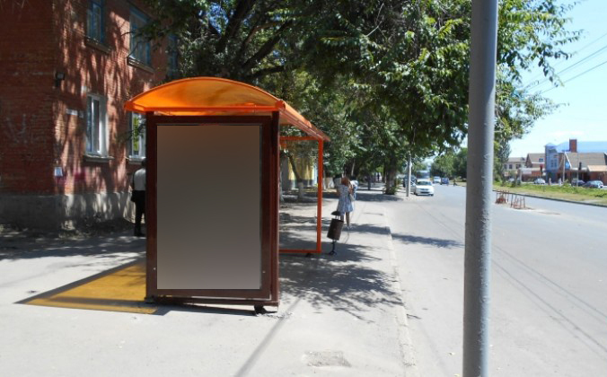 Фотография рекламного носителя, тип: Остановка 1.8x1.2, адрес: 40-летия Победы пр-т., ост. ПролетР "пер.Молочный", поз.1, Ростов-на-Дону, Ростовская область, Россия. Сторона Б №622058