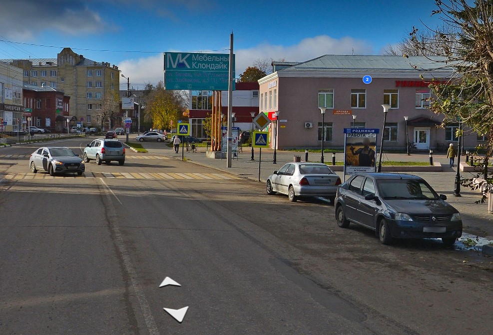 Фотография рекламного носителя, тип: Нестандартный ситиформат, адрес: Советская ул., д.20, пл. «Родники – Текстиль» справа, Фонтан, Родники, Ивановская область, Россия. Сторона A №1088205