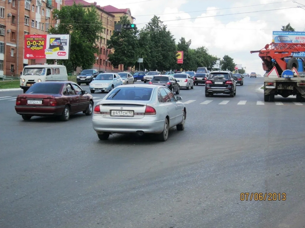 Фотография рекламного носителя, тип: Билборд 3x6, адрес: Ботевградская ул. Х Советская ул., Саранск, Республика Мордовия, Россия. Сторона B №855093
