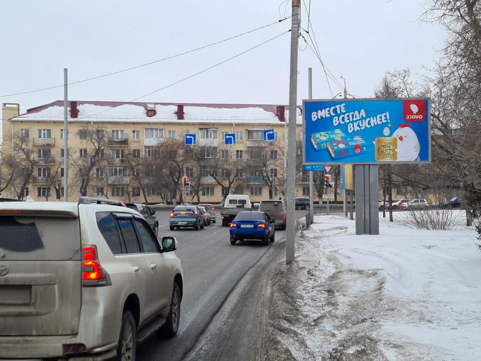 Фотография рекламного носителя, тип: Билборд 3x6, адрес: Красный путь ул. X Березовая ул., поз.1, Омск, Омская область, Россия. Сторона А №1009894