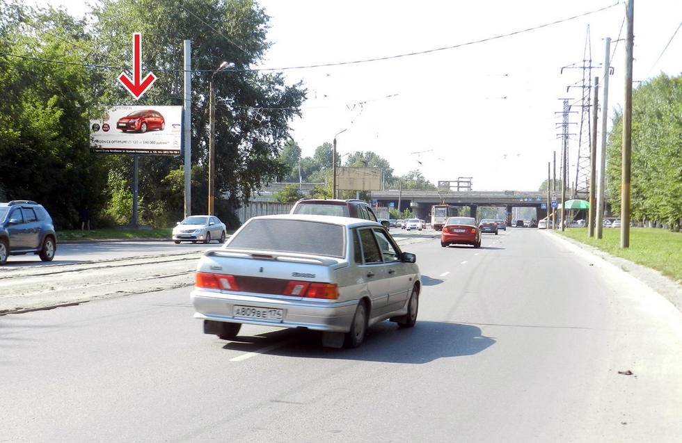 Фотография рекламного носителя, тип: Билборд 3x6, адрес: 1-й Пятилетки ул., д.55, Челябинск, Челябинская область, Россия. Сторона В №553153