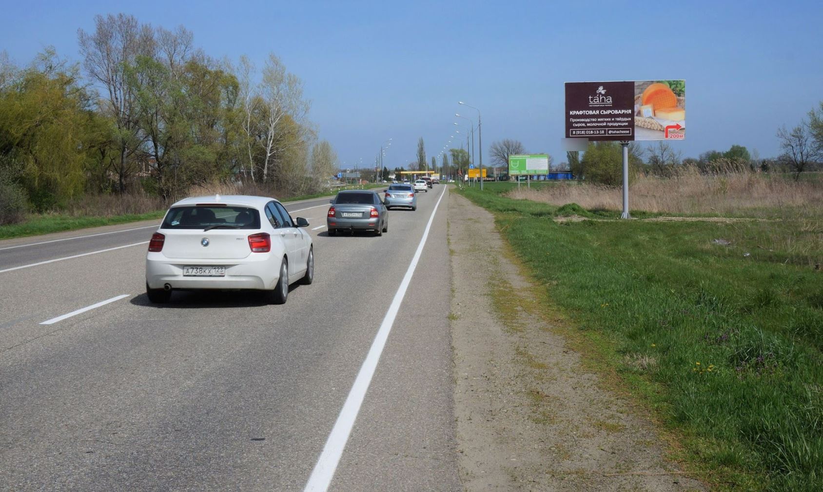 Фотография рекламного носителя, тип: Билборд 3x6, адрес: Лабинск-Курганинск-Краснодар а/д., 100 702м, Курганинск, Краснодарский край, Россия. Сторона А №1028278