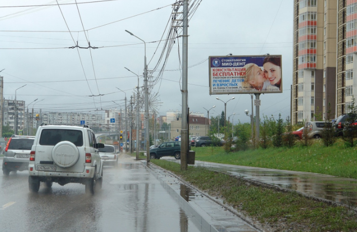 Фотография рекламного носителя, тип: Билборд 3x6, адрес: Михаила Годенко ул., д.3, Красноярск, Красноярский край, Россия. Сторона A1-A3 №1326027