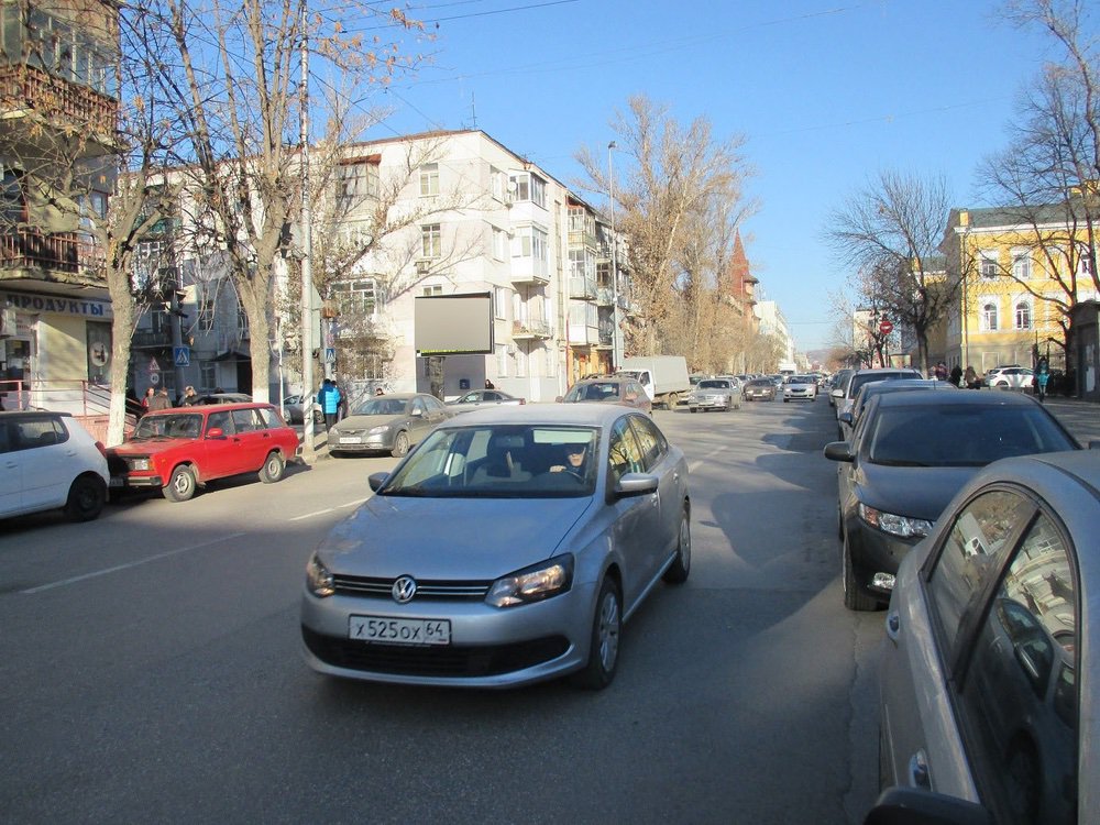 Фотография рекламного носителя, тип: Ситиборд 2.7x3.7, адрес: Радищева ул. Х Сакко и Ванцетти ул., Саратов, Саратовская область, Россия. Сторона Б №717599