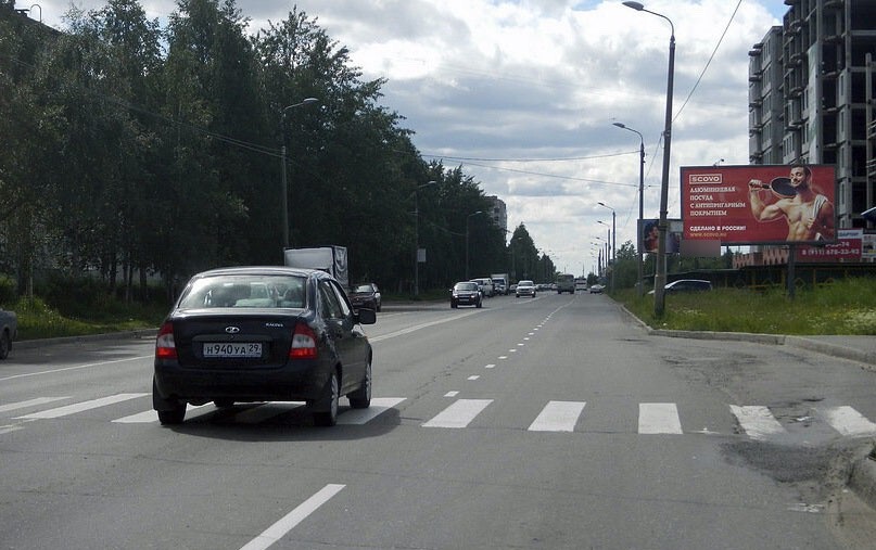Фотография рекламного носителя, тип: Билборд 3x6, адрес: К.Маркса ул. Х Арктическая ул., Северодвинск, Архангельская область, Россия. Сторона А №667792