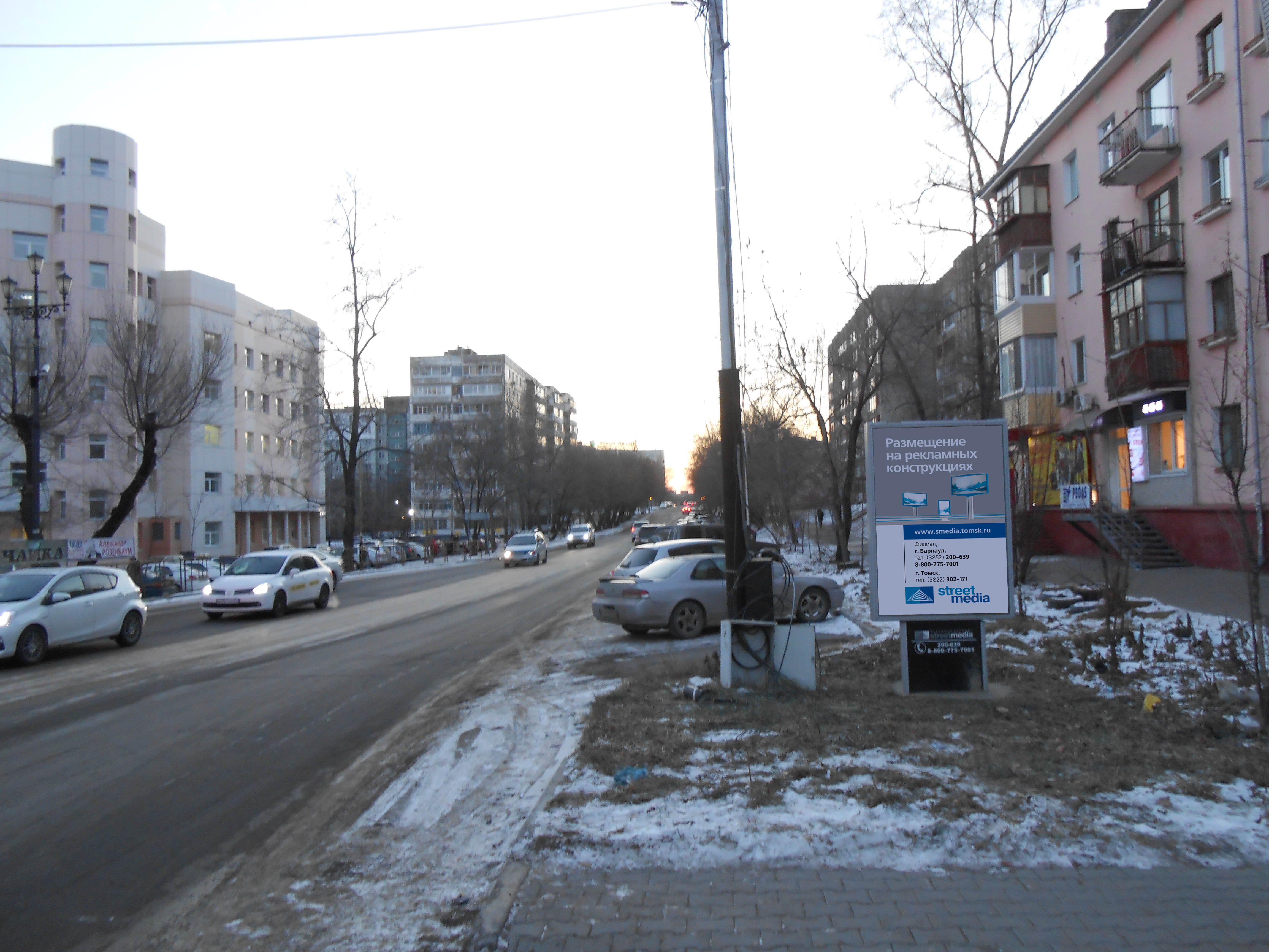 Фотография рекламного носителя, тип: Ситиформат 1.8x1.2, адрес: Гамарника ул., д.41, Хабаровск, Хабаровский край, Россия. Сторона А №498079
