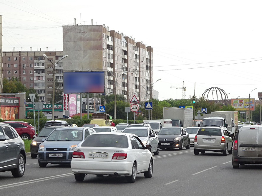 Фотография рекламного носителя, тип: Билборд 3x6, адрес: Взлетная ул., д.10, Красноярск, Красноярский край, Россия. Сторона B №832770